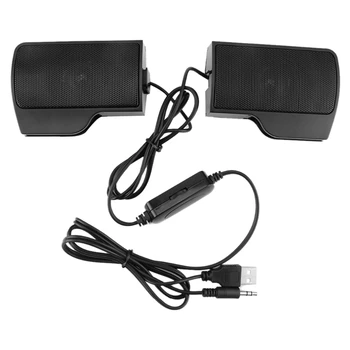 1 шт. USB стереодинамик, звуковая панель, динамики Clipon, черный мини-зажим для ноутбука, телефона, музыкального плеера, компьютера