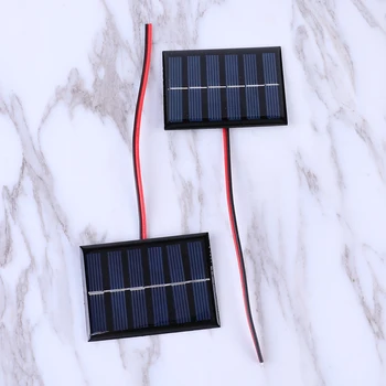 1pc/2pcs Мини-солнечная панель Наружное Солнечное зарядное устройство Power Bank 65x48 мм с кабелем для зарядки аккумулятора 2-3 В