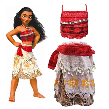 2022 Новый костюм принцессы Моаны, детский костюм для косплея на Хэллоуин для девочек, праздничное платье