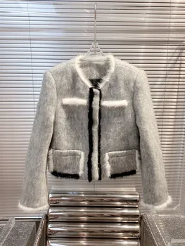 2023 Осенне-зимняя Модная Новая женская высококачественная Серая повседневная куртка, пальто для женщин Ddxgz2 8.16