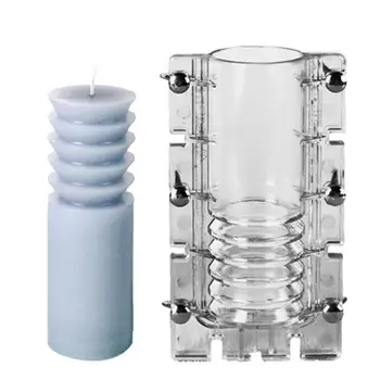 3D форма для свечей из ПК, пятислойные формы для римских колонн для свечей, форма для изготовления свечей из ПК, форма для шоколадных подсвечников 