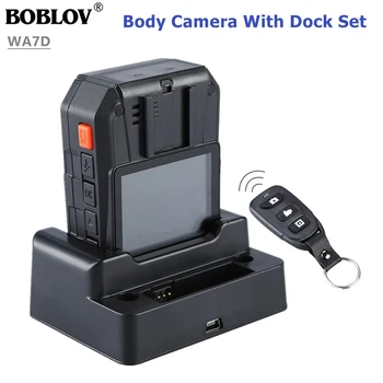 BOBLOV WA7-D Body Weared Mini Camera 32G/64G Носимая Камера DVR Видеомагнитофон С Дистанционным Управлением Полицейская Камера С Зарядной док-станцией Policia