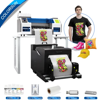 Colorsun A3 Dtf Принтер С Двойной печатающей головкой Xp600 Футболка impresora A3 DTF Принтер Для футболки dtf Принтер A3 Комплект для всех Тканей