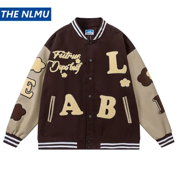 Бейсбольная куртка с вышивкой букв, мужская уличная одежда в стиле хип-хоп, университетская куртка 2023 Harajuku, повседневная куртка-бомбер, пальто для колледжа, мужская