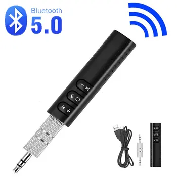 Беспроводной адаптер приемника Bluetooth 5.0 3,5 мм Разъем для автомобильной музыки Аудио Aux A2dp Приемник наушников Громкой связи