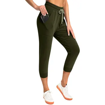 Быстросохнущие походные брюки, женские повседневные длинные брюки с эластичным поясом и карманом, спортивные брюки для бега, тренировочные штаны.