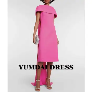 Вечернее платье YUMDI С Розовым Рукавом-шалью, Элегантное Вечернее платье Для Особых Случаев, Мини-платье от Кутюр Выше Колена