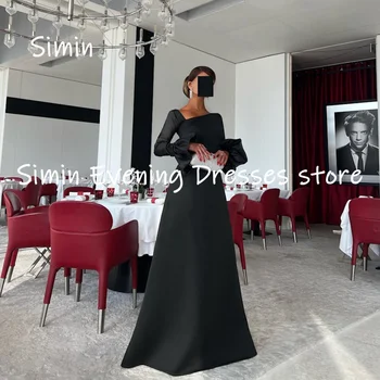 Вечернее платье для выпускного вечера Simin из атласа трапециевидной формы с оборками длиной до пола, элегантные вечерние платья для женщин 2023 г.
