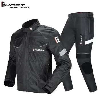Водонепроницаемая мотоциклетная куртка + брюки для гонок по бездорожью, куртка для мотокросса, Мужской Ветрозащитный туристический Мотокостюм, Защитное снаряжение