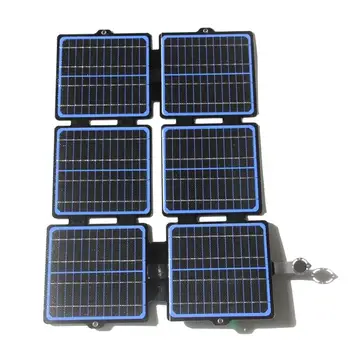 Водонепроницаемое солнечное зарядное устройство IPX6 мощностью 30 Вт с 6 панелями, складной блок питания, походный ноутбук, планшет, кемпинг на открытом воздухе