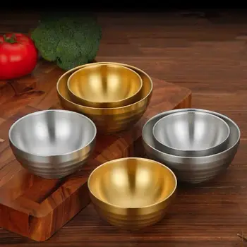 Выпечка Двойной слой 304 Нержавеющая сталь Для приготовления пищи Теплоизоляция Рисовые Миски Миска для супа Посуда Контейнер для еды