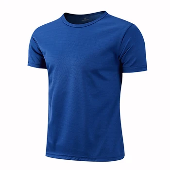 Высококачественная мужская футболка для бега из полиэстера, быстросохнущая рубашка для фитнеса, одежда для тренировок, топы для занятий спортом в тренажерном зале, легкая