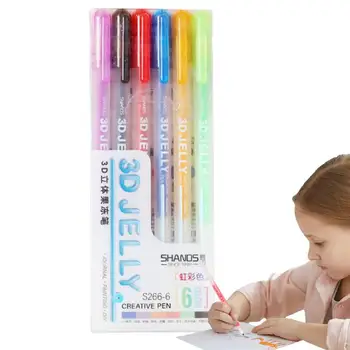 Гелевые ручки в виде рулонов, гелевые ручки в виде рулонов, цветные гелевые ручки, быстросохнущие чернила для раскрашивания книг, рисование каракулей, рисунок впитывается легче