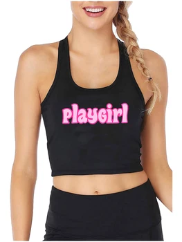Дизайн Playgirl, Сексуальный Облегающий Укороченный Топ Hotwife, Юмористические Топы В Стиле Флирта, Свингер, Озорной Спортивный Тренировочный Камзол