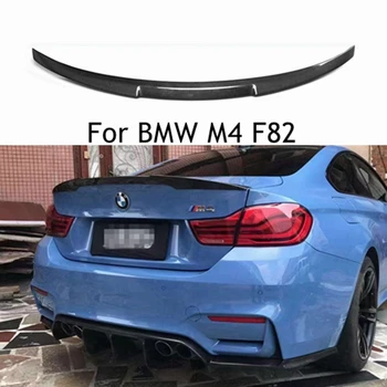 Для BMW M4 F82 Задний спойлер из углеродного волокна, крыло багажника, 2014-2020 FRP, Глянцевый черный кованый карбон
