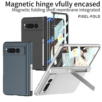 Для Google Pixel Fold Чехол 5G Магнитный шарнирный кронштейн с защитной крышкой экрана Fold Все включено Жесткий чехол для ПК для Pixel Fold