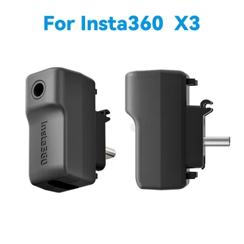 Для Insta360 X3 Адаптер Микрофона Адаптер внешнего микрофона Камера Type-C И Аудиопорты 3,5 мм Поддерживают Зарядку Во время записи