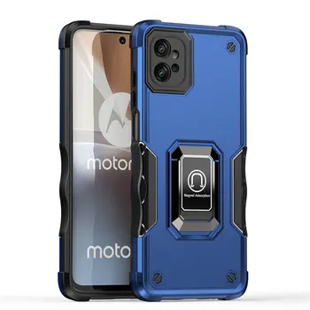 Для Motorola Moto G32 4G чехол Противоударный Магнитный металлический кольцевой держатель Бронированная задняя крышка Жесткий чехол для Motorola Moto G32 MotoG32 4G
