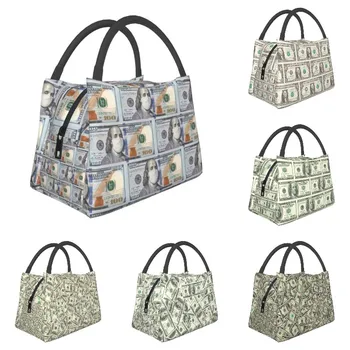 Ланч-боксы Franklin в маске за 100 долларов США, женские забавные сумки-охладители, термосумка для ланча, Больничный офисный контейнер Pinic