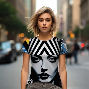 Летняя новая женская футболка, красивая женская футболка с 3D принтом, современный стиль, повседневная женская футболка, Модный тренд, женская футболка