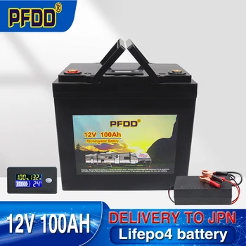 Литий-железо-фосфатная батарея LiFePO4 12V 100Ah Встроенный цикл BMS 4000 + Для Замены Большей части резервного источника питания Домашнего хранилища энергии
