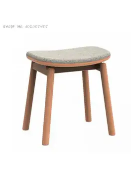 Мебель низкий табурет бревенчатый стул из массива дерева вишня черный орех табурет для макияжа современный минималистичный скандинавский стиль ins