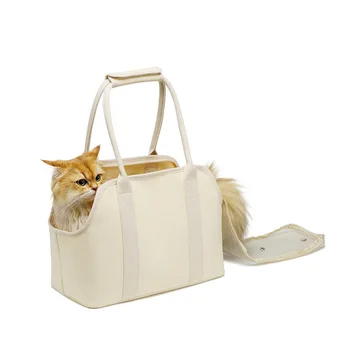 Модная сумка для домашних животных, переносная на одно плечо, удобная и дышащая, легкая холщовая сумка для кошек, сумка через плечо.