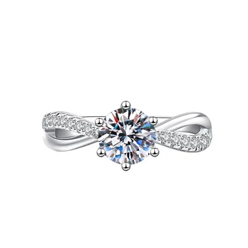 Модное кольцо с имитацией муассанита с инкрустацией, персонализированное женское кольцо с открытым указательным пальцем