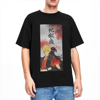 Мужская и женская рубашка Aza Hell's Paradise Merch Удивительные хлопковые футболки с японской Мангой и коротким рукавом, топы с круглым вырезом и принтом