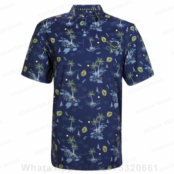 Мужская футболка для гольфа с классическим принтом, дышащая футболка для легкой атлетики, Летняя экскурсия на рыбалку, Быстросохнущее поло с отворотом 2023