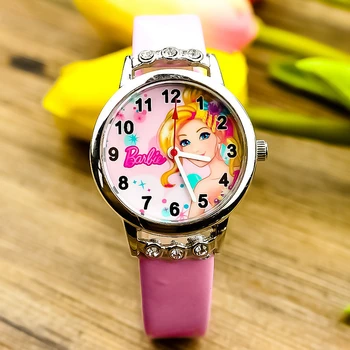 Наручные часы с рисунком Каваи Барби, мультфильм для девочек, детский пояс, часы-браслет, украшение с бриллиантами, Студенческие аксессуары, подарок для детей