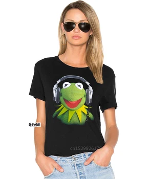 Наушники Muppets Kermit The Frog, Мужская Футболка, Брендовая Хлопковая футболка Хорошего качества, Летний Стиль, Крутые Футболки, Свежий Дизайн, Лето (1)