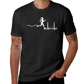 Новая футболка HeartBeat Woman Runner, мужские футболки, однотонная футболка с аниме, мужские белые футболки