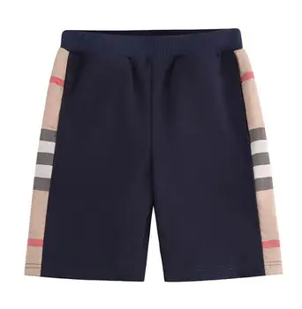 Новые модные летние короткие брюки в темно-синюю полоску для мальчиков и девочек в стиле хип-хоп