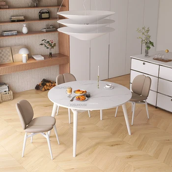Обеденный стол из массива дерева, кухонная мебель, Ресторанные столы, простые Современные Регулируемые Обеденные столы для дома в небольшой квартире