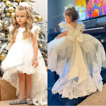 Платье для девочки на день рождения, кружевное платье в стиле Хай-лоу, платье для девочки в цветочек, платье для свадебной вечеринки, платья принцессы для Рождественской девочки, платье для первого общения