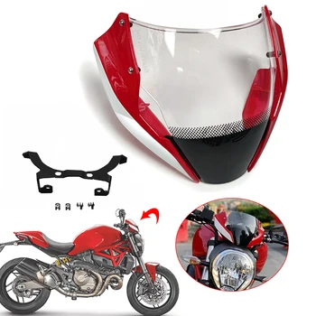 Подходит для Ducati Monster 797 821 1200 S 2014-2016 2017 Запчасти для мотоциклов Дефлектор дыма на лобовом стекле с крепежными винтами кронштейна