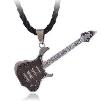 Покрытие из нержавеющей стали, ожерелье для рок-гитары, Медь, титан, Музыкальная гитара из нержавеющей стали, ожерелье с подвеской для мужчин, ювелирные изделия