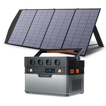 Портативная солнечная Электростанция ALLPOWERS Мощностью 700 Вт / 1500 Вт С Наружными Генераторами, Резервная Батарея 110/230 В С Мобильной Солнечной Панелью мощностью 200 Вт