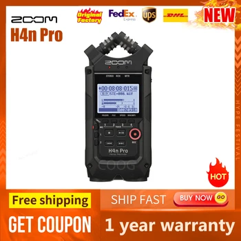Портативный рекордер Zoom H4n Pro с 4 входами / 4 дорожками и встроенным X / Y микрофоном (черный)