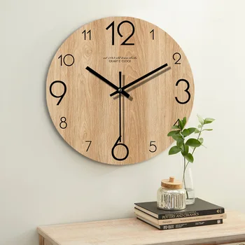 Ретро Деревянные часы, настенные часы, Современный дизайн, Простая Гостиная, Бесшумные Часы, Креативное украшение, Настенные Карманные часы