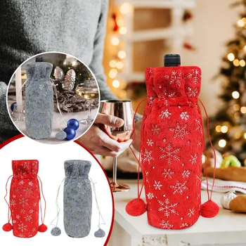 Рождественская сумка для бутылок вина, рукава для бутылок вина, Рождественское украшение для вечеринки, украшения стола, домашняя одежда и мебель