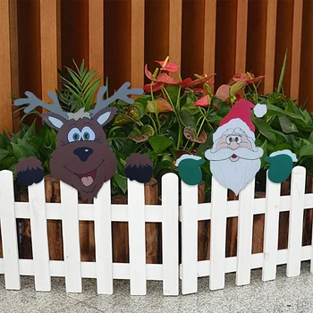 Рождественский декоративный знак на заборе для улицы, универсальные украшения для сада, двора, патио