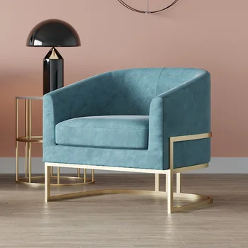 Роскошный Одноместный диван для гостиной Nordic Lounge Диван для ленивой гостиной на открытом воздухе, стулья с поручнями, Muebles Hogar Гостиничная мебель QF50KS