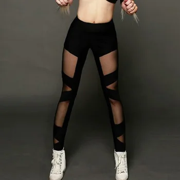 Сетчатые женские Леггинсы с высокой талией, Дышащие штаны для йоги с эффектом пуш-ап для фитнеса, женская Быстросохнущая спортивная одежда, Сексуальные штаны для йоги для женщин