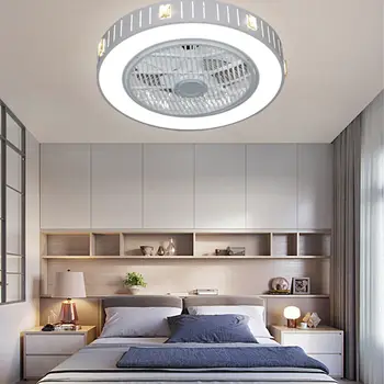 Современный интеллектуальный светодиодный потолочный вентилятор с 3 передачами дистанционного управления, Круглая люстра для спальни, Подвесной вентилятор для гостиной, лампа 40 Вт