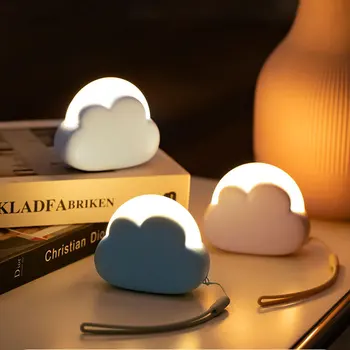 Творческий Мягкий Свет Спальня Сна Грудного Вскармливания Ночной Свет USB Аккумуляторная Симпатичные Облако Ночник Глаз Силикон DAB Света