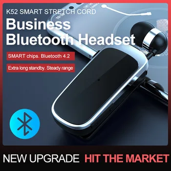 Телескопические Bluetooth-наушники K52, длительный режим ожидания, деловые Bluetooth-наушники, Петличные Bluetooth-наушники