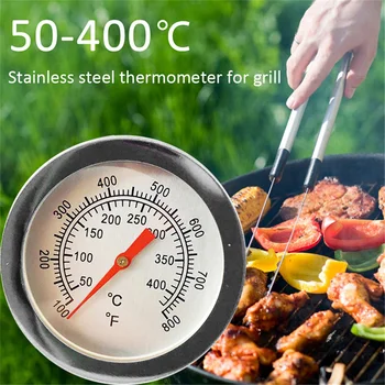 Термометр для духовки для приготовления барбекю, измеритель температуры мясной кухни, измеритель температуры продуктов для гриля, зонд из нержавеющей стали с двойным датчиком 50-400 ℃