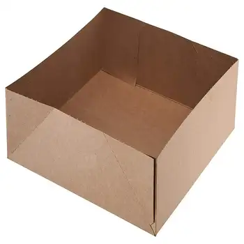 Упаковка] Крафт-картон, 4 угловых выдвижных подноса для еды - Поднос для еды и напитков на стадионе - Коробка для закусок в театре - 10